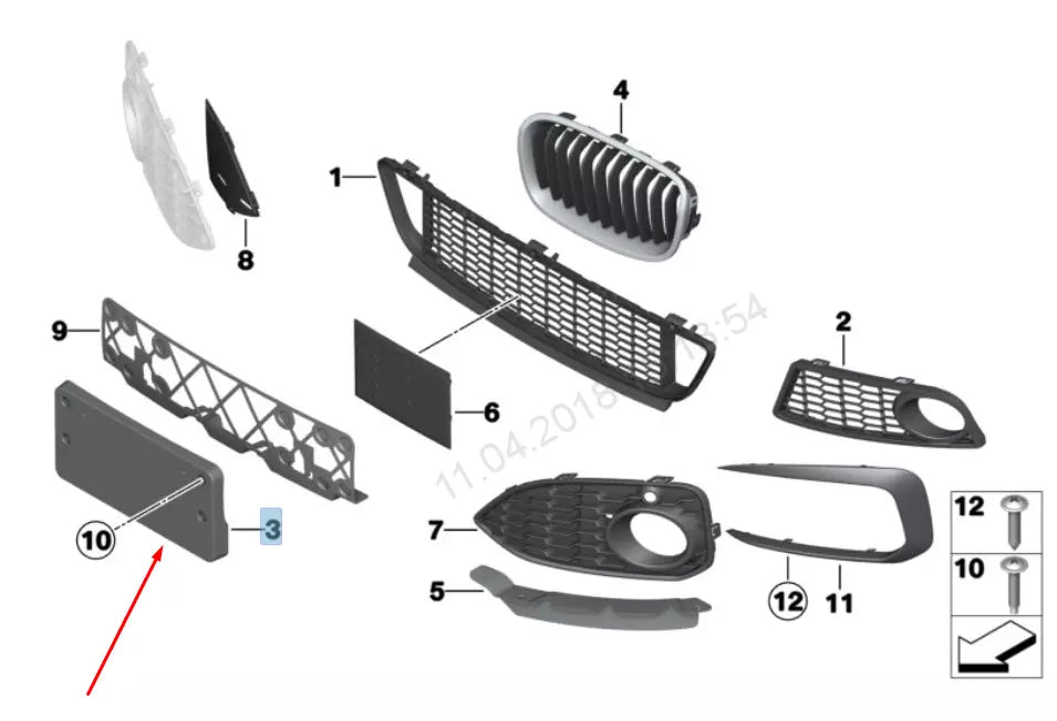 NEW BMW M2 F87 FRONT BUMPER LICENSE PLATE BRACKET 51138062183 8062183 ORIGINAL