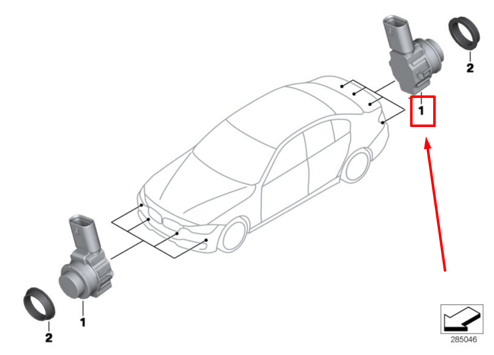 new bmw 2 coupe f22, f87 parktronic 66209261581 9261581 original