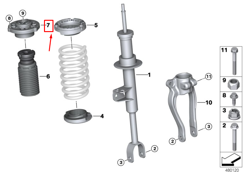 new bmw 5 touring g31 front shock absorber guide support 31306882570 original
