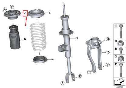 new bmw 5 touring g31 front shock absorber guide support 31306882570 original