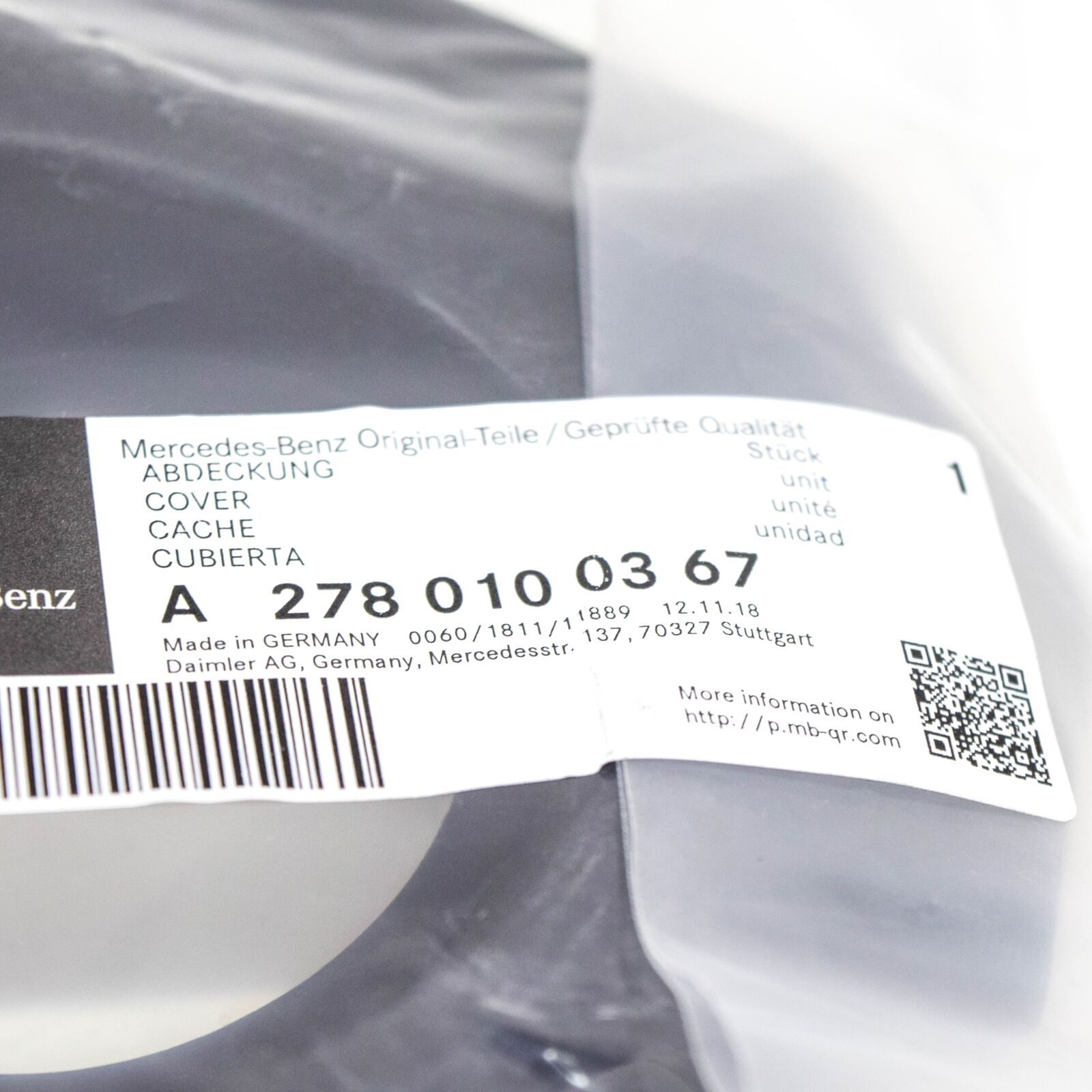 NEW MERCEDES-BENZ E COUPE C207 ENGINE OIL COVER TRIM RIGHT A2780100367 ORIGINAL