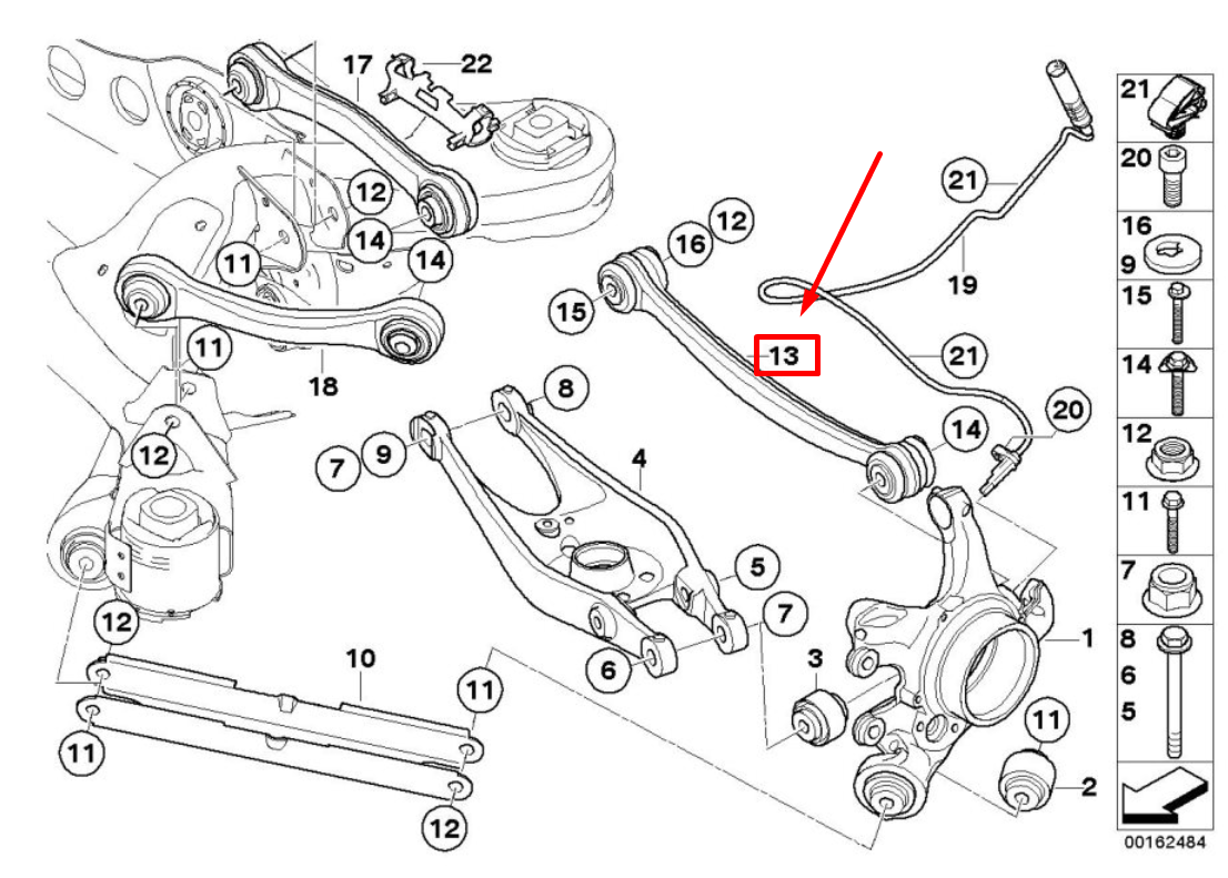 new bmw 3 e90 rear wishbone arm 2283549 33322283549 original