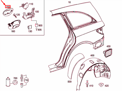 NEW MERCEDES-BENZ R W251 REAR FENDER TANK RECESS PANNELING A2517570106 ORIGINAL
