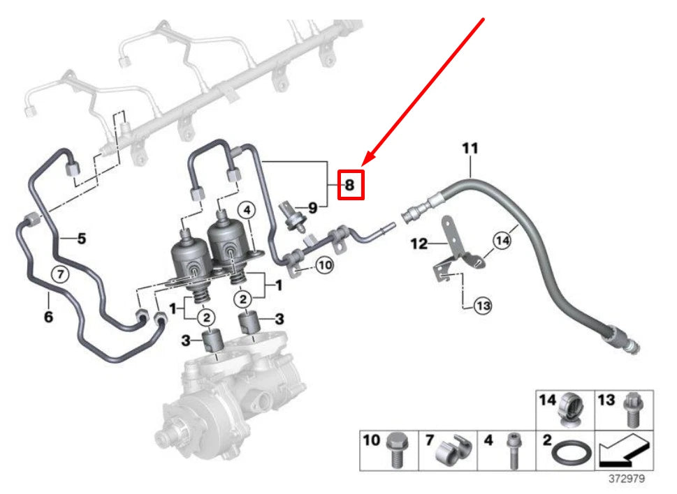 NEW BMW 3 F30, F80 FEED LINE WITH SENSOR 7848561 13537848561 ORIGINAL