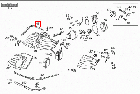 NEW MB SL R129 FRONT RIGHT HEADLIGHT SEAL A1298260680 ORIGINAL