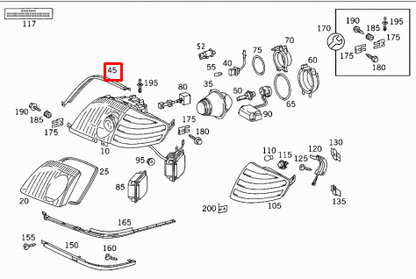 NEW MB SL R129 FRONT RIGHT HEADLIGHT SEAL A1298260680 ORIGINAL