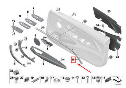 new bmw 4 coupe f32, f82 front right accent strip 51417389534 7389534 original