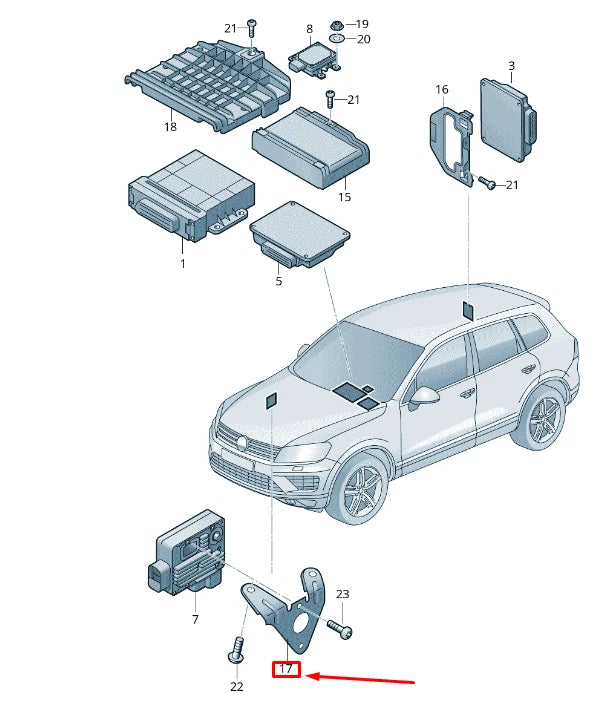 NEW VW TOUAREG 7P EL ANCILLARY HYDRAULIC PUMP CONTROL BRACKET 7P0927347