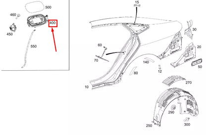 NEW MERCEDES-BENZ AMG GT X290 FUEL TANK FILLER RECESS A2906304900 ORIGINAL
