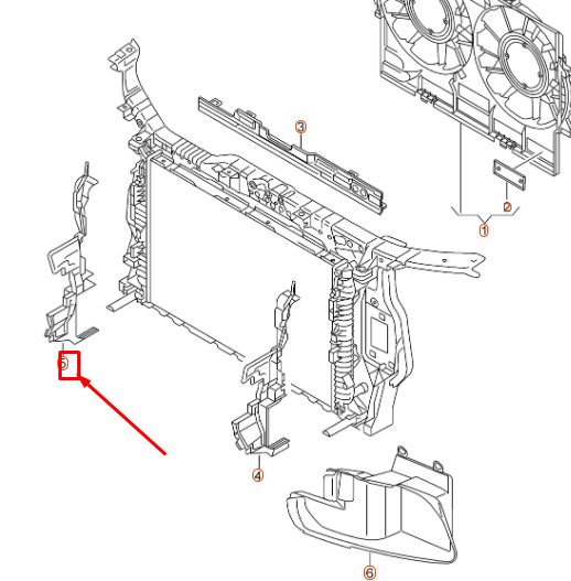 new audi q5 8r radiator right air guide 8r0121284aa original