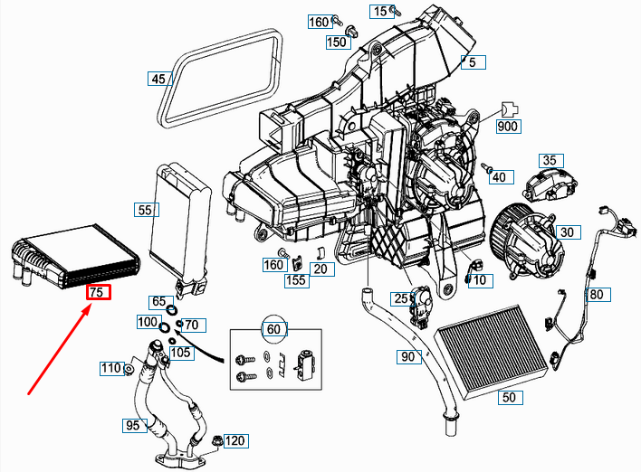 new mercedes-benz vito w447 heat exchanger a0008306401 original