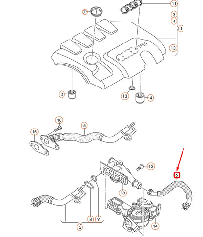 NEW AUDI A4 8K B8 CRANKCASE BREATHER PIPE HOSE 06J103221A