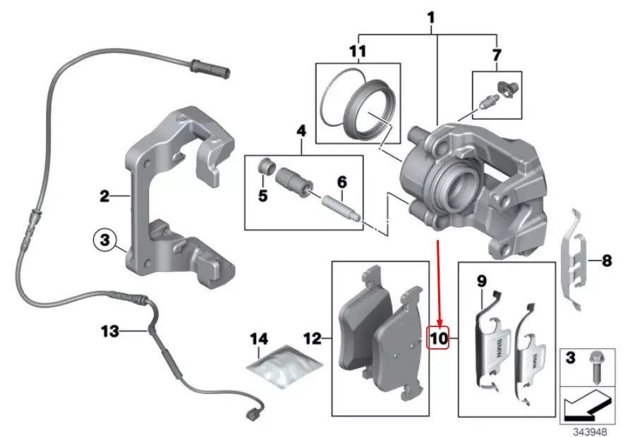 NEW BMW 3 F30 REAR WHEEL BRAKE DESIGN RETAINING SPRINGS 34112359857 ORIGINAL