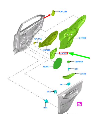new ford ka mk3 rear right interior water splash shield 1886268 original