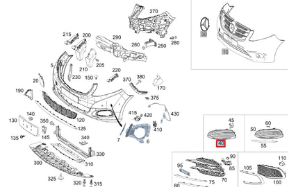 NEW MERCEDES-BENZ VITO W447 FRONT BUMPER LEFT GRILLE A44788022019051 ORIGINAL