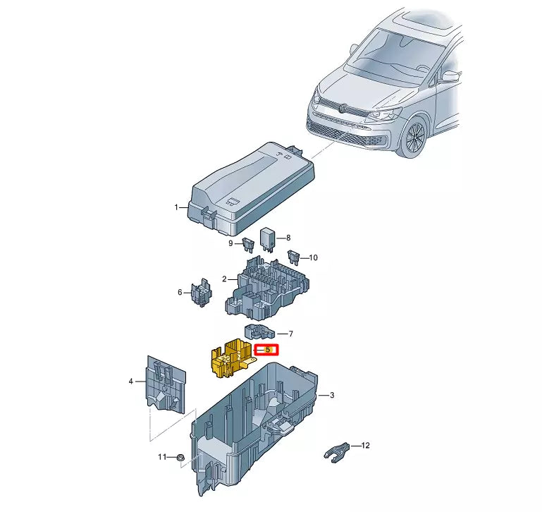 NEW VOLKWAGEN CADDY SB FUSE RELAY PLATE 5WA941824B ORIGINAL