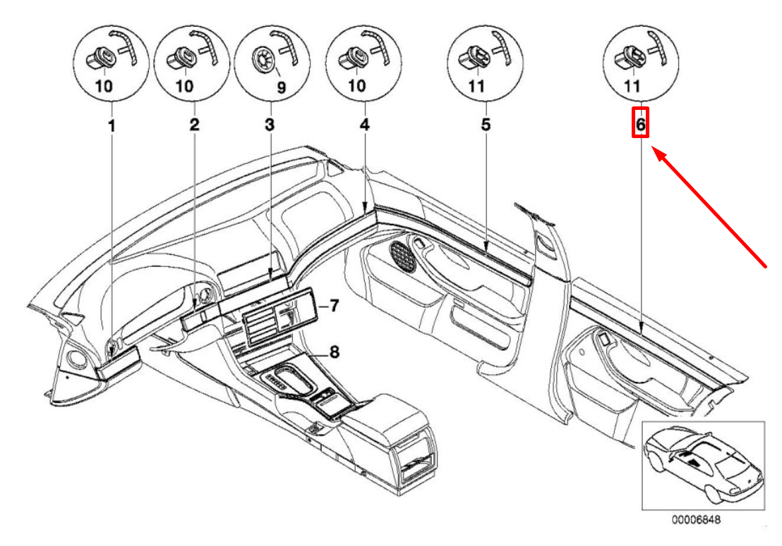 new bmw 5 e39 rear right door decorative strip 51422694094 2694094 original