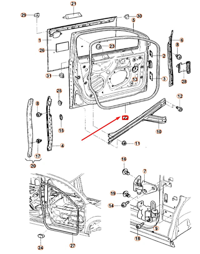NEW VOLKSWAGEN JETTA A5 FRONT DOOR OUTER SEAL 1K5837702B5AP ORIGINAL