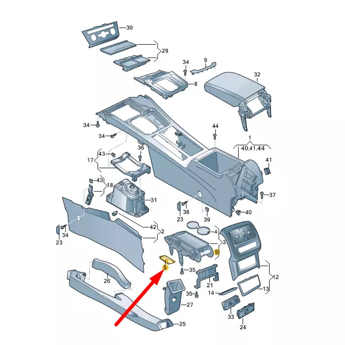 NEW VW ARTEON 3H7 CONSOLE SWOWAGE COMPARTMENT INSERT 3G0863135A82V ORIGINAL