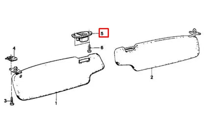 NEW BMW 3 E30 BLACK SUN VISOR BRACKET 51168243576 ORIGINAL