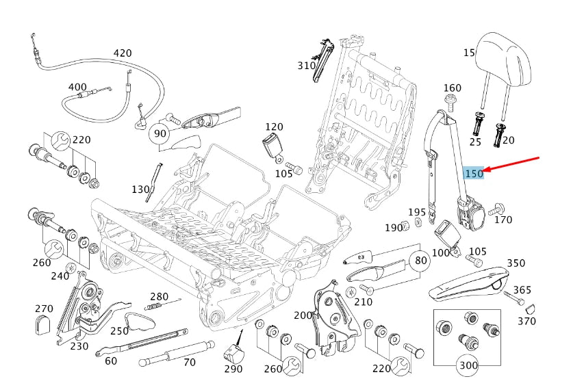 NEW MB VITO W447 1ST SEAT ROW OUTER LEFT SEAT BELT A44786029859C94 ORIGINAL