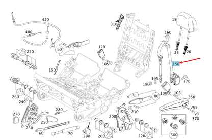 NEW MB VITO W447 1ST SEAT ROW OUTER LEFT SEAT BELT A44786029859C94 ORIGINAL