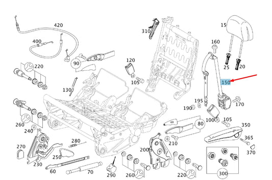 NEW MB VITO W447 1ST SEAT ROW OUTER LEFT SEAT BELT A44786029859C94 ORIGINAL