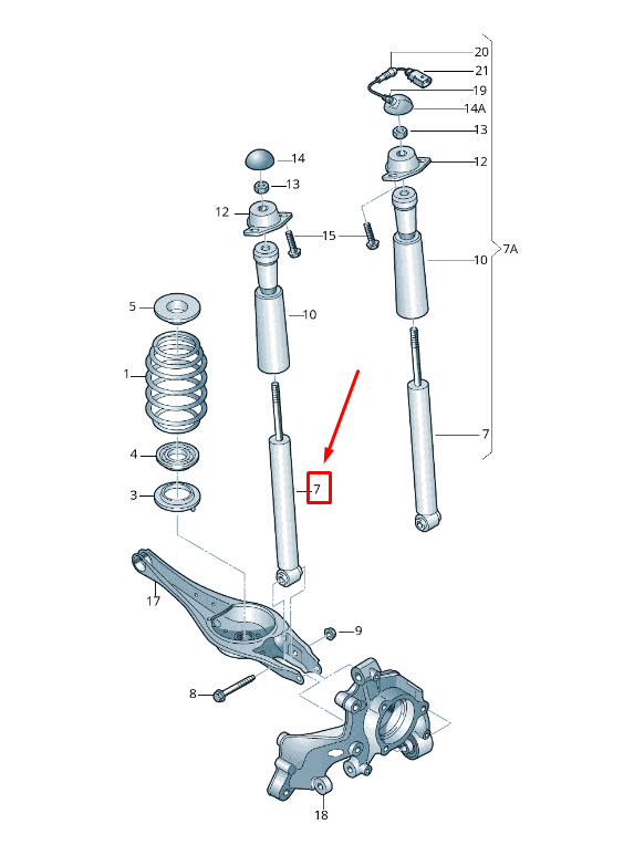 new audi a3 sportback 8v rear shock absorber 8v0513029af original