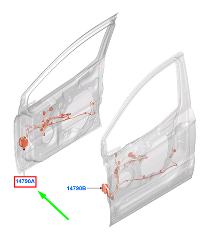 new ford tourneo courier front right door wire rhd 1862135 original