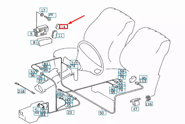 NEW MB S W126 FRONT RIGHT SEAT HEADREST ADJUSTMENT KNOB A0008211058 ORIGINAL
