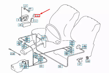 NEW MB S W126 FRONT RIGHT SEAT HEADREST ADJUSTMENT KNOB A0008211058 ORIGINAL