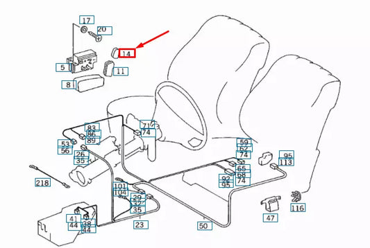 NEW MB S W126 FRONT RIGHT SEAT HEADREST ADJUSTMENT KNOB A0008211058 ORIGINAL