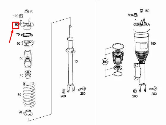 NEW MERCEDES-BENZ C W205 FRONT COIL SPRING SUPPORT BUSHING A2053230220 ORIGINAL