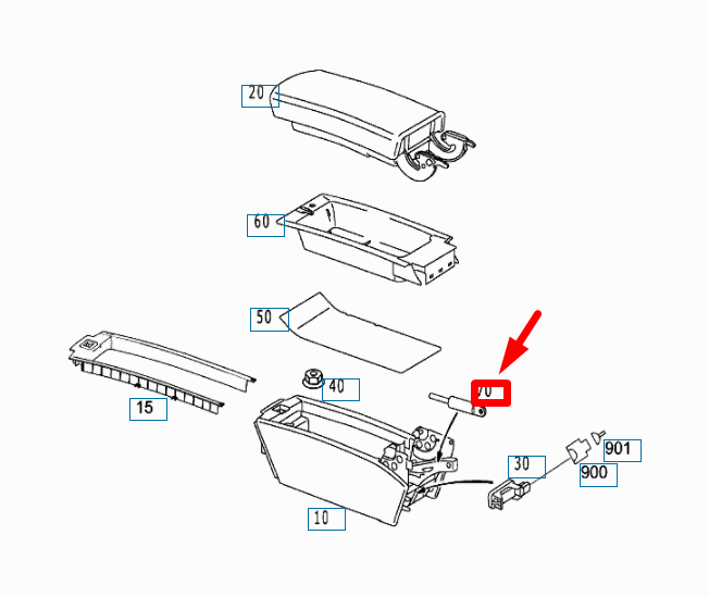 NEW MB SL R230 CENTER CONSOLE SUPPORT STRUT SPRING A2309800064 ORIGINAL