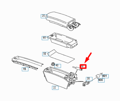 NEW MB SL R230 CENTER CONSOLE SUPPORT STRUT SPRING A2309800064 ORIGINAL