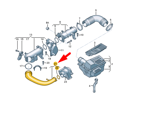 NEW VOLKSWAGEN BEETLE A5 AIR PRESSURE PIPE 03C145673M ORIGINAL