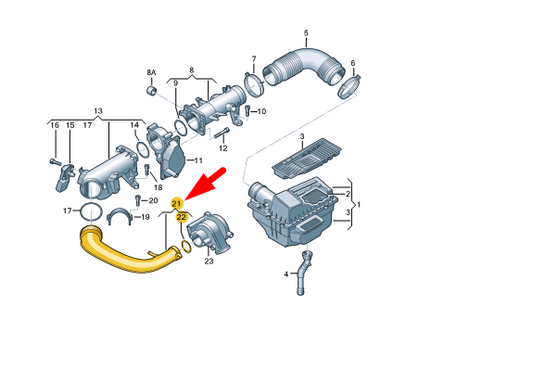 NEW VOLKSWAGEN BEETLE A5 AIR PRESSURE PIPE 03C145673M ORIGINAL