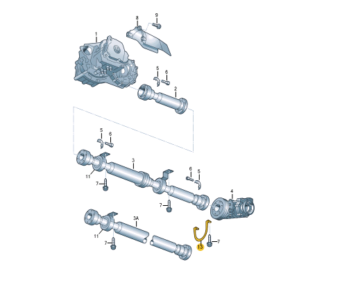 NEW VOLKSWAGEN TRANSPORTER T5 CARDAN SHAFT BRACKET 7E3521521 ORIGINAL