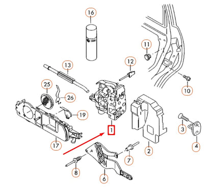 NEW VOLKSWAGEN TOUAREG 7L FRONT RIGHT DOOR LOCK LHD 3D1837016AF ORIGINAL