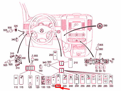 NEW MB SPRINTER W906 INTERIOR ILLUMINATION ROCKER SWITCH A0085458607 ORIGINAL