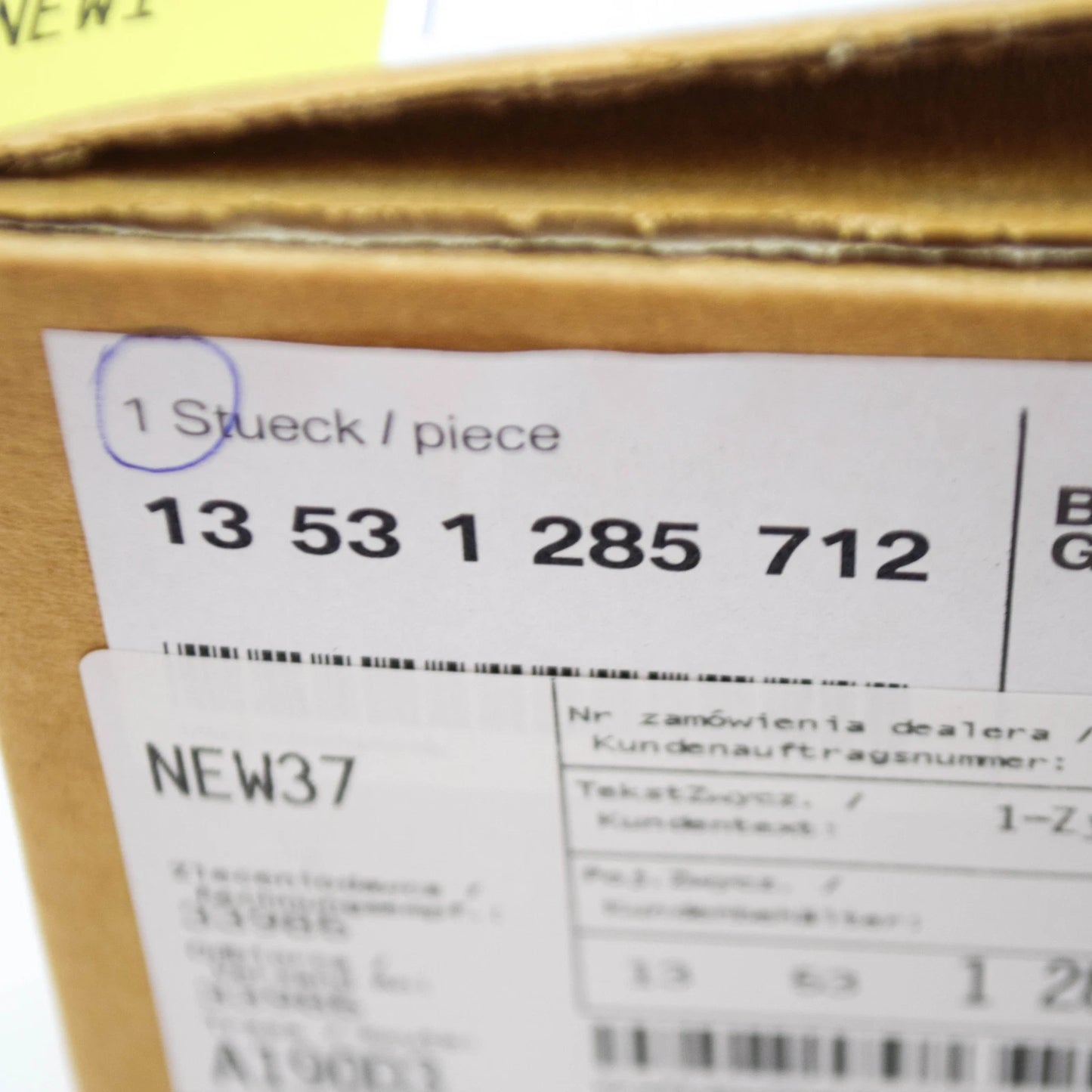 NEW BMW 5 E28 FUEL PIPE 13531285712 1285712 ORIGINAL