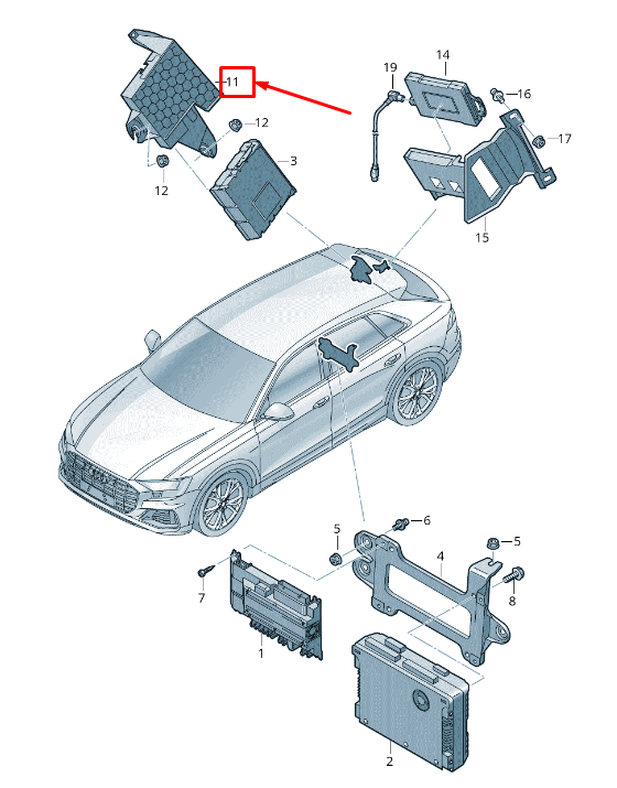 NEW AUDI Q8 4MN TV RECEIVER BRACKET 4M8907815 ORIGINAL