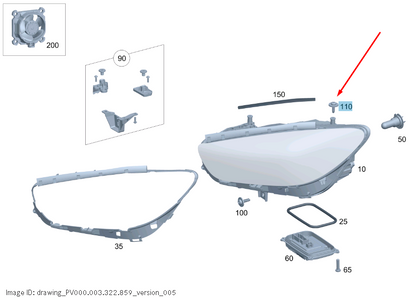 NEW MERCEDES-BENZ B-CLASS W247 HEADLIGHT UNIT BOLT A0009905915 ORIGINAL