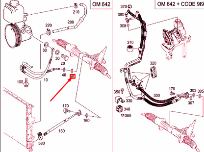 NEW MB ML W164 POWER STEERING PRESSURE HOSE SEAL RING A0159972245 ORIGINAL