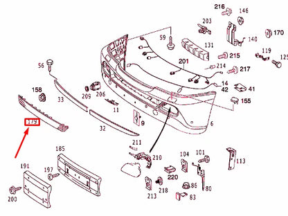 NEW MERCEDES-BENZ ML W163 FRONT BUMPER AIR INLET GRILLE A1638851581 ORIGINAL
