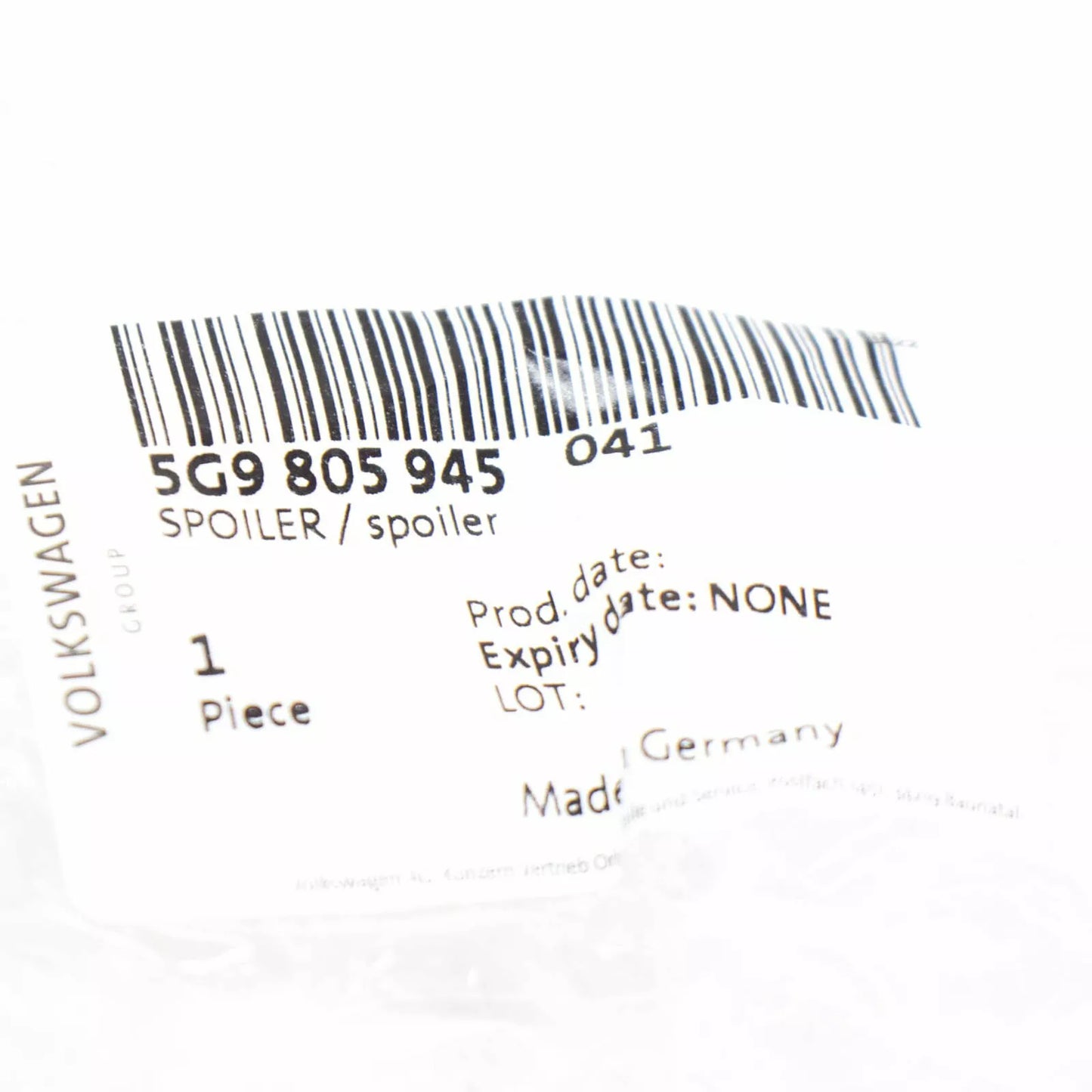 NEW VW GOLF MK7 R REAR TAILGATE LEFT VERTICAL SPOILER TRIM 5G9805945041