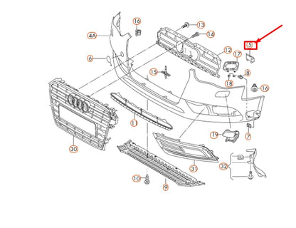 NEW AUDI A4 B8 FRONT BUMPER RIGHT SECURING STRIP 8K0807278A ORIGINAL