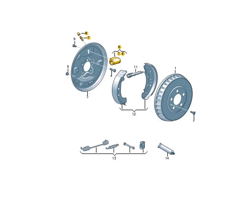 NEW VOLKSWAGEN POLO AW REAR WHEEL BRAKE CYLINDER 2Q0611053B ORIGINAL