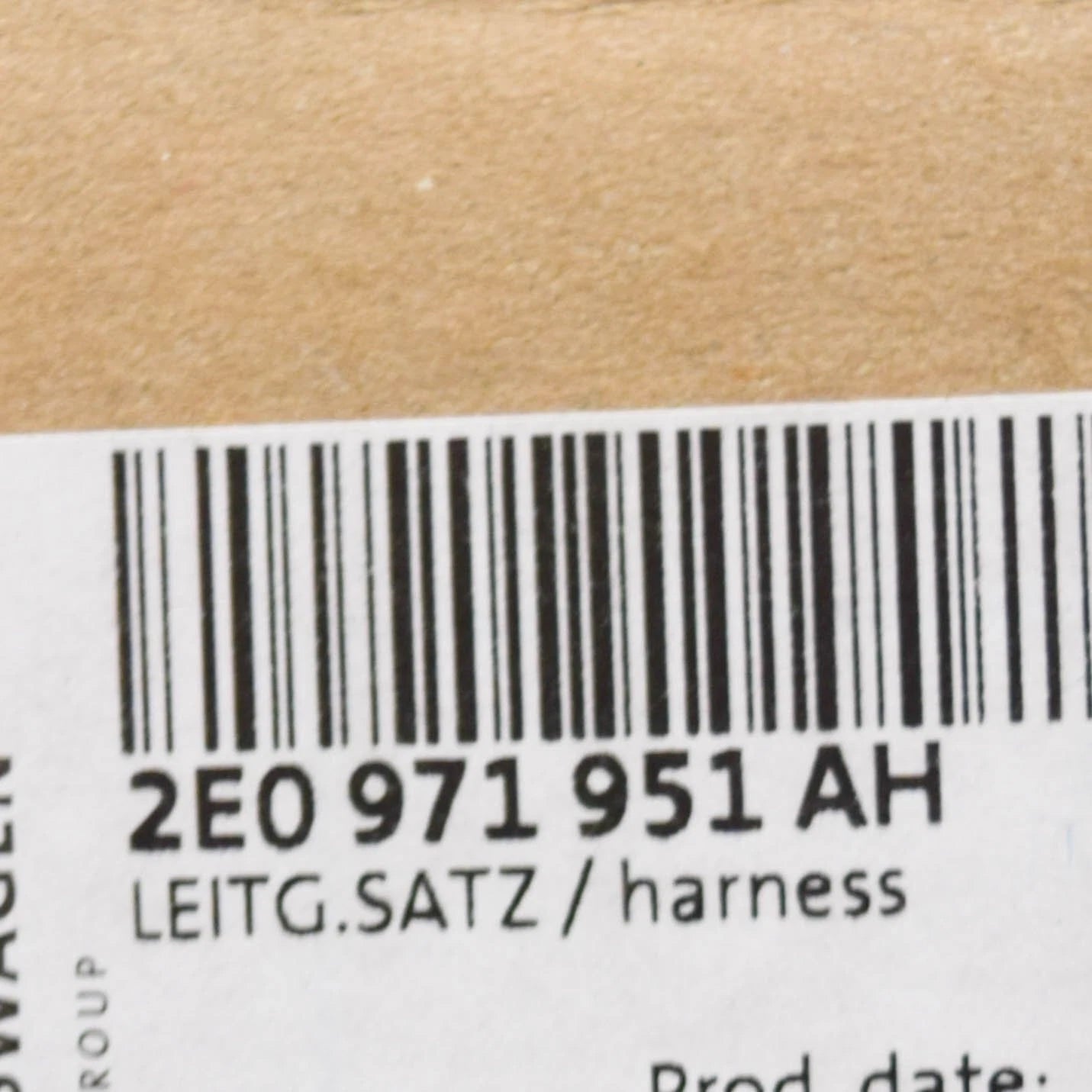 NEW VW CRAFTER 2E RIGHT SLIDING DOOR ADAPTER CABLE LOOM 2E0971951AH ORIGINAL