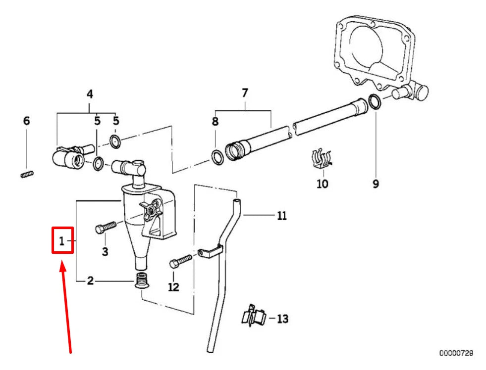 NEW BMW 5 E39 OIL SEPARATOR VALVE 11151747066 1747066 ORIGINAL